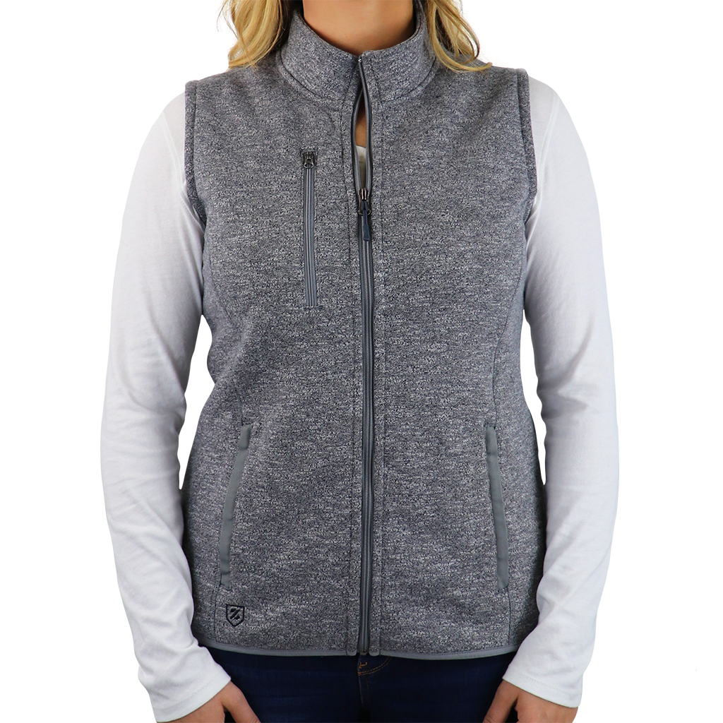 Rally Zusa Women's Light Grey Heather Midtown Fleece Vest