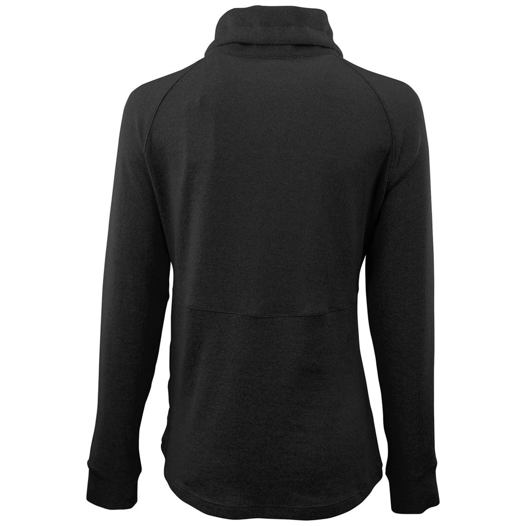 Greg Norman Women's Black/Heather Mock Neck Full Zip Jacket