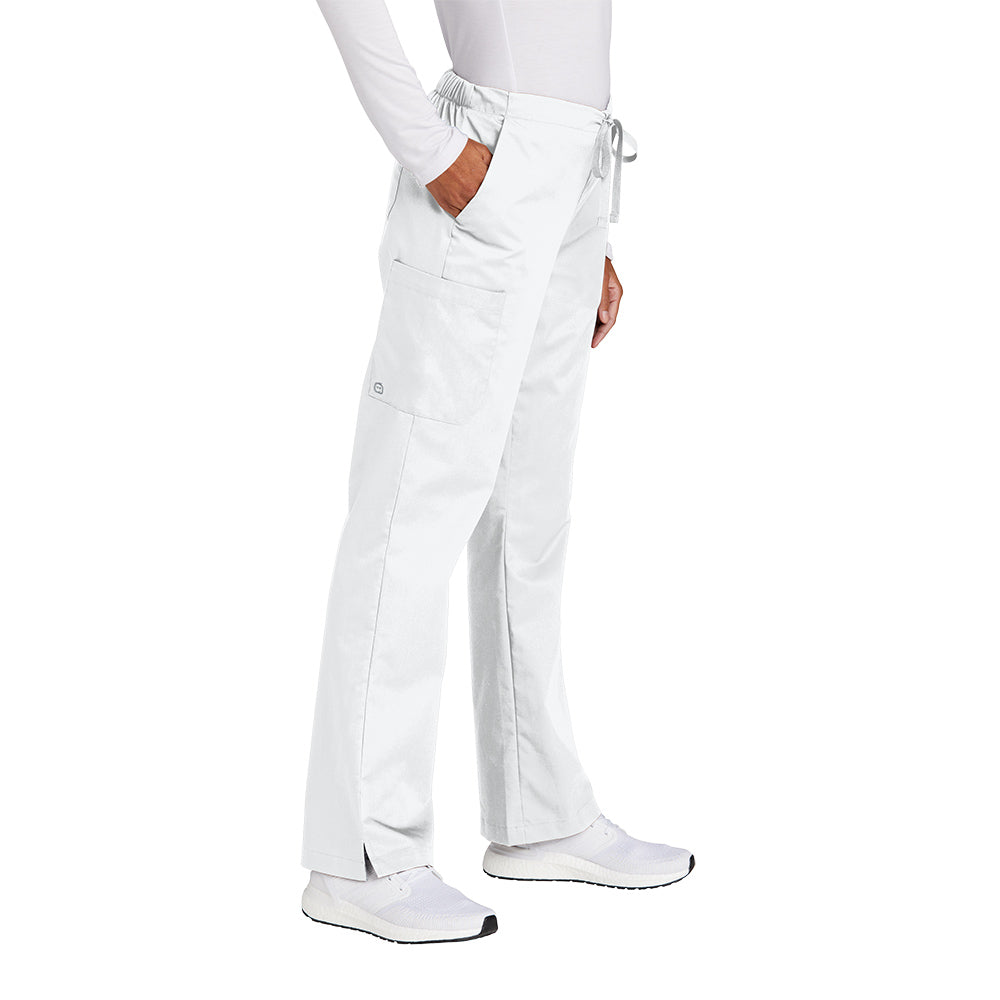 WonderWink Women's White WorkFlex Flare Leg Cargo Pant