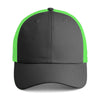 Imperial Dark Grey Neon Green Structured Performance Meshback Cap