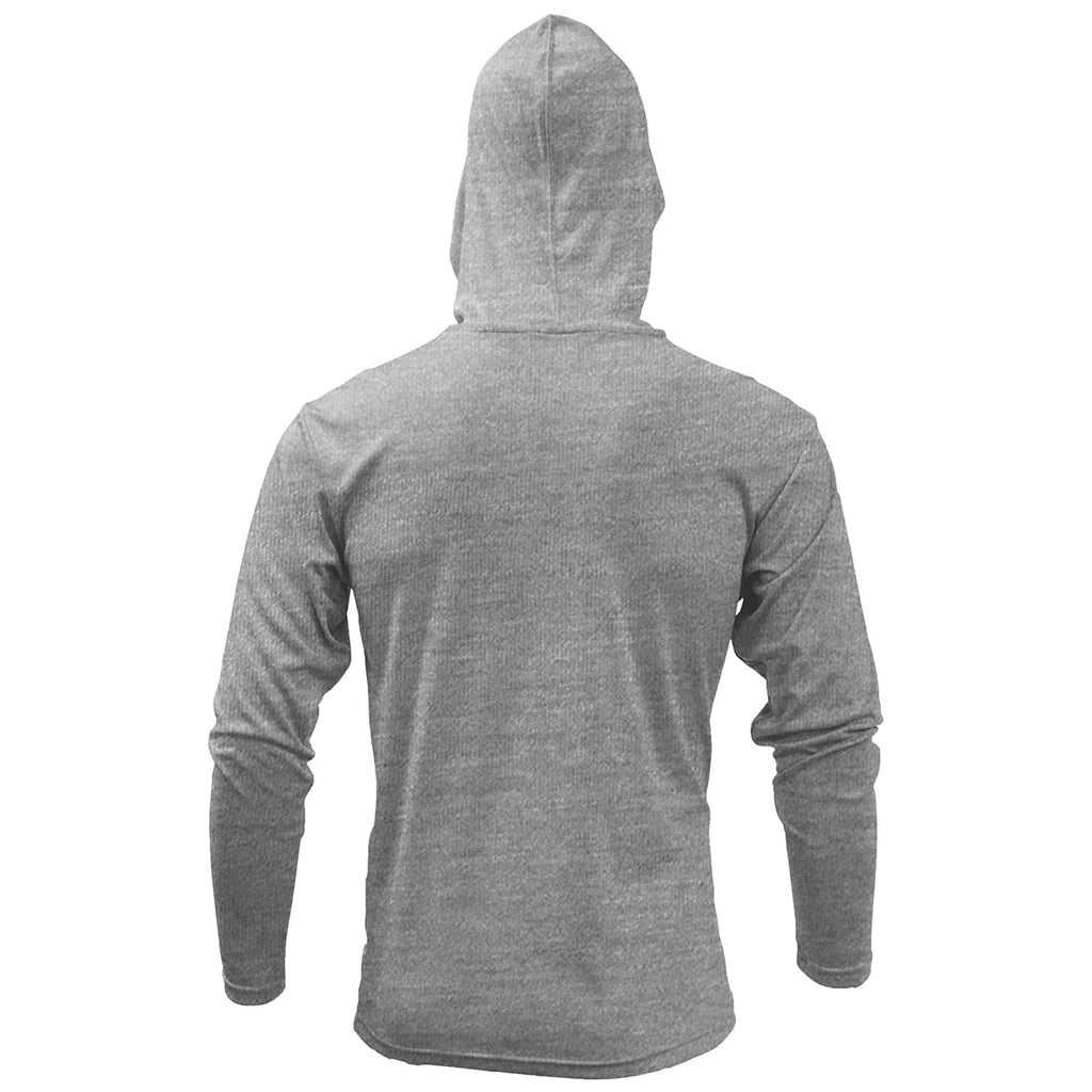 BAW Men's Heather Grey Xtreme-Tek Long Sleeve Hood