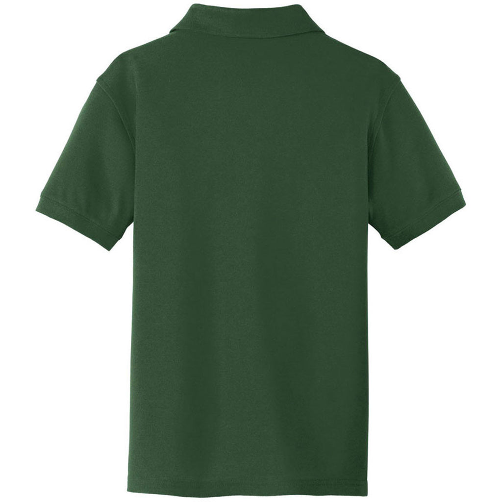 Port Authority Youth Deep Forest Green Core Classic Pique Polo