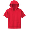 Sport-Tek Youth Deep Red Sport-Wick Fleece Short Sleeve Pullover Hoodie