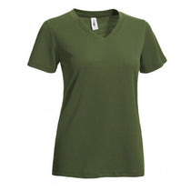 Expert Women's Military Green V-Neck Tec Tee
