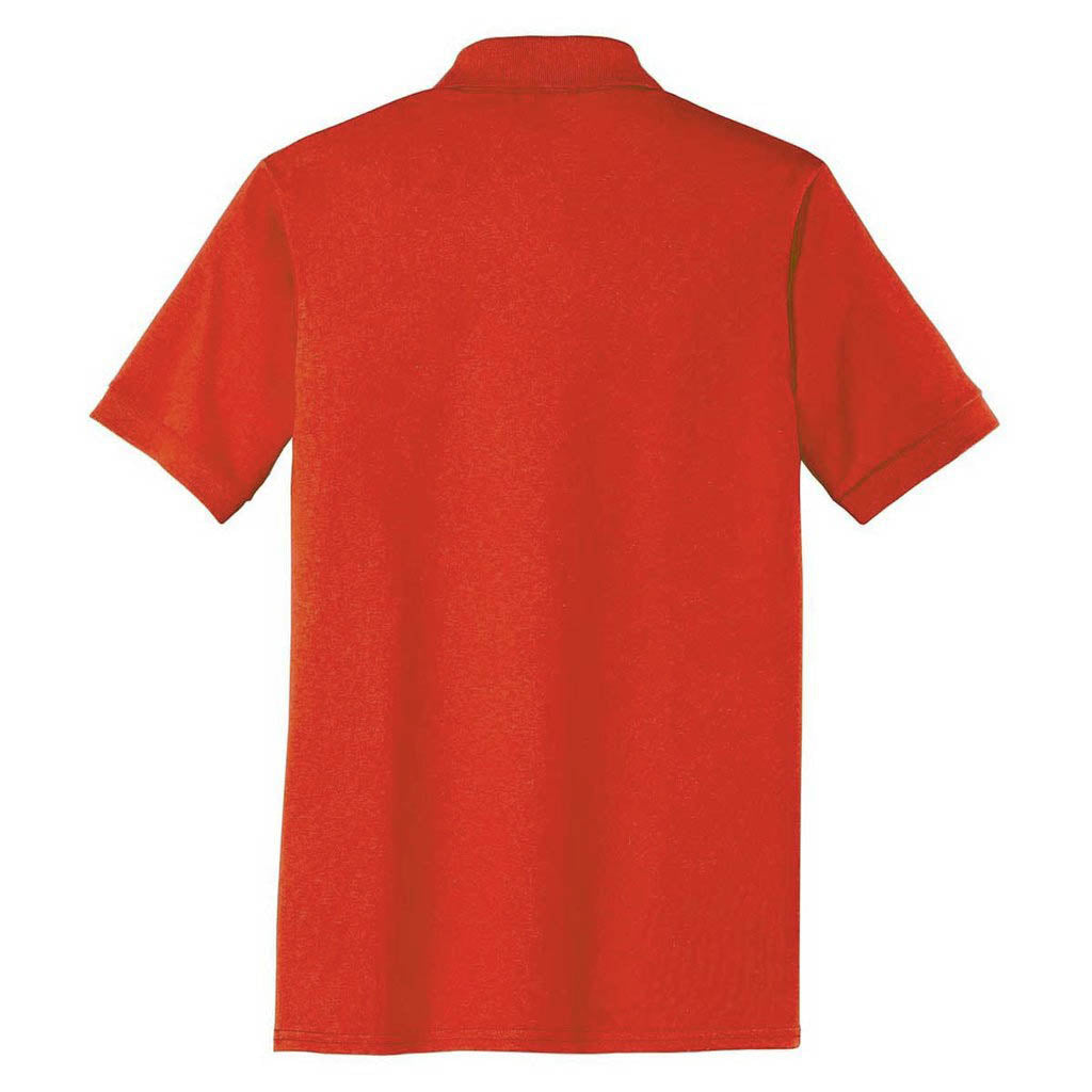 Port & Company Men's Orange Tall Core Blend Jersey Knit Polo