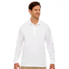 Core 365 Men's White Tall Pinnacle Performance Long-Sleeve Pique Polo