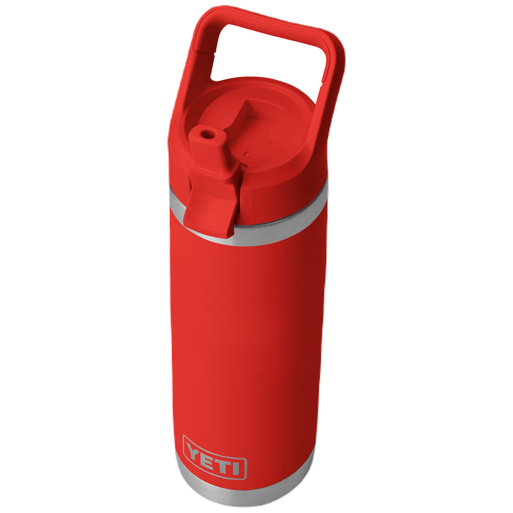 YETI Canyon Red Rambler 18 oz Water Bottle W/ Color Matching Straw Cap