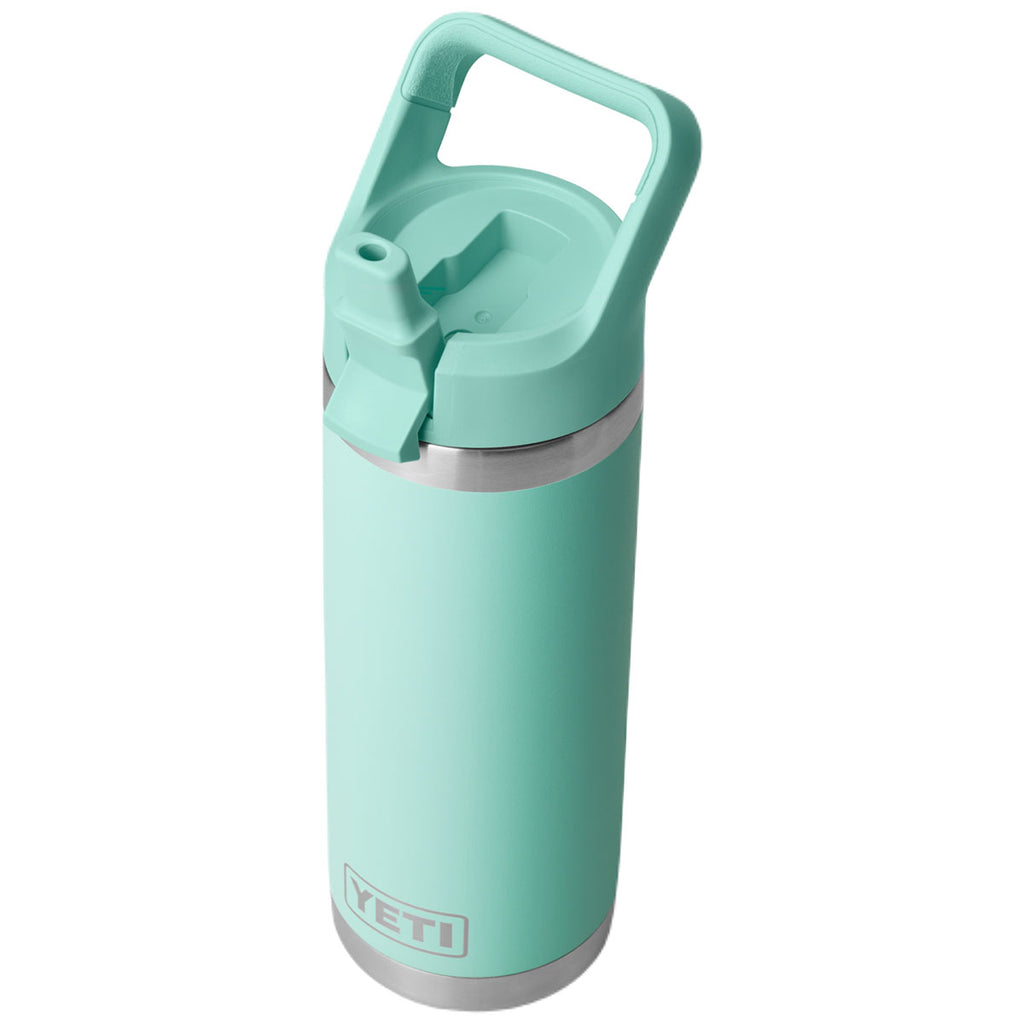 YETI Seafoam Rambler 18 oz Water Bottle W/ Color Matching Straw Cap